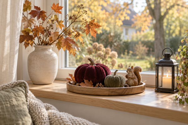 Herbstdeko für die Fensterbank: 5 einfache Ideen mit Kürbissen, Waldtieren und Zweigen - Herbstdeko für die Fensterbank: 5 Ideen | Pusteblume