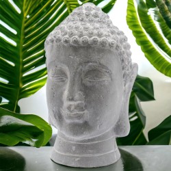 Buddha Deko Beton 41cm grau