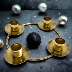 Kerzenleuchter -Ring- Metall 20cm gold