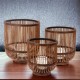 Windlicht -Ville- 3er-Set Holz-Glas 32x29cm braun