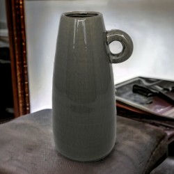 Vase -Gala- Steingut 20x13cm grau