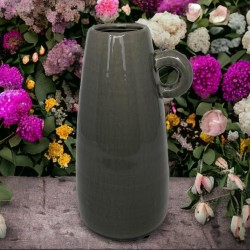 Vase -Gala- Steingut 20x13cm grau