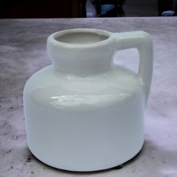 Vase -Fura- Steingut 11x10cm weiss
