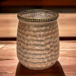 Windlicht -Cordell- Glas 14cm pearl