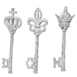 Dekohänger -Schlüssel- 3ass Plastik 15cm weiss