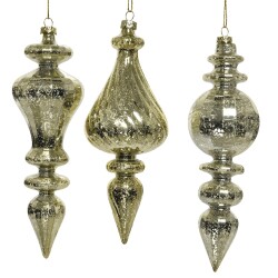 Baumkugel -Brokat- 3ass Plastik 20cm gold
