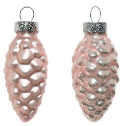 Baumkugel -Zapfen- 12er-Set Glas 6cm rosa