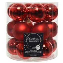 Baumkugel -Classic- 18er-Set Glas 4cm rot
