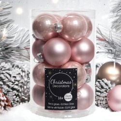 Baumkugel -Classic- 16er-Set Glas 3cm rosa