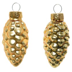 Baumkugel -Zapfen- 12er-Set Glas 6cm gold
