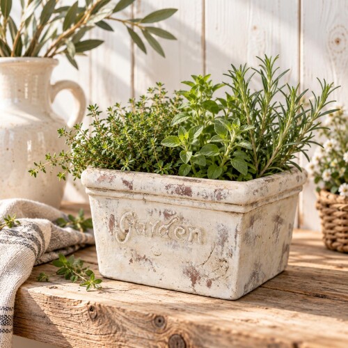 Blumentopf Roma Keramik 11x18 cm Creme