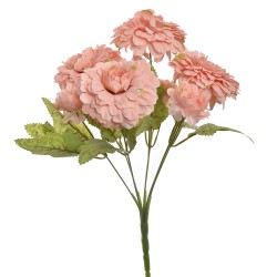 Stiel -Zinnia Busch- Kunstblume 28cm rosa