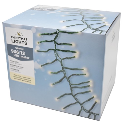 Lichterkette Cluster 936-LED In-Outdoor 12m warmweiss