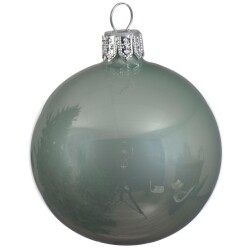 Baumkugel -Uni- 6er-Set Glas 8cm mint