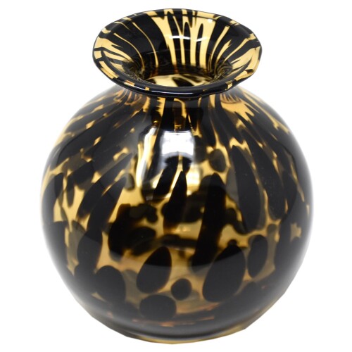 Vase -Tigre- Glas 15x13cm braun