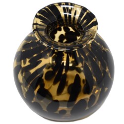 Vase -Tigre- Glas 15x13cm braun