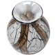 Vase -Marmi- Glas 15x13cm braun-weiss