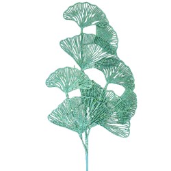 Stiel -Ginko Leaves- Kunstblume 70cm grün-glitter