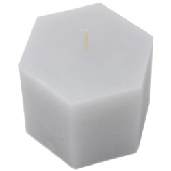 Kerze -Rustic Hexagonal- 8x10cm hellgrau