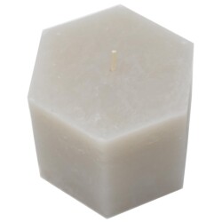 Kerze -Rustic Hexagonal- 8x10cm linnen