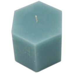 Kerze -Rustic Hexagonal- 8x10cm petrol