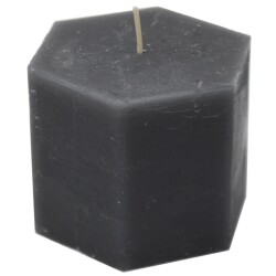 Kerze -Rustic Hexagonal- 8x10cm steingrau