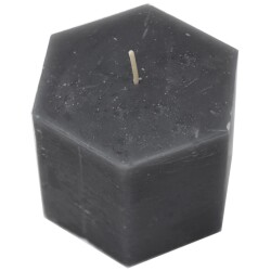 Kerze -Rustic Hexagonal- 8x10cm steingrau