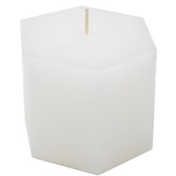 Kerze -Rustic Hexagonal- 8x10cm weiss