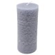 Kerze -Rustic Cylinder- 14x6cm hellgrau