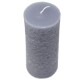 Kerze -Rustic Cylinder- 14x6cm hellgrau