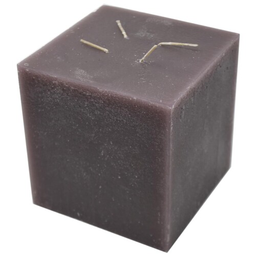 Kerze -Rustic Block- 14x14cm braun