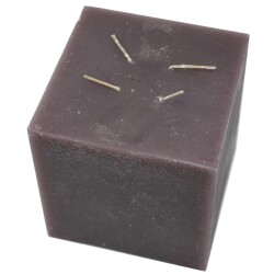 Kerze -Rustic Block- 14x14cm braun