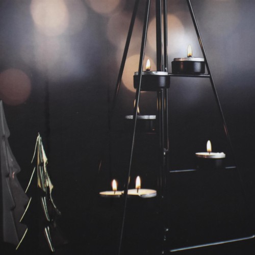 Teelichthalter -Xmas Tree- Metall 58x22cm schwarz