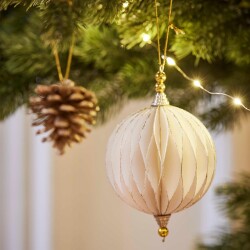 Baumschmuck Ornary 2er-Set Papier 17x14cm weiss-gold