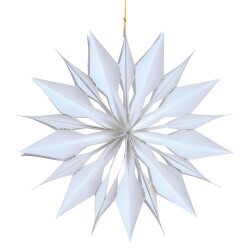 Stern Hänger Ornary Papier 28x20cm weiss-gold