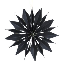 Stern Hänger Ornary Papier 28x20cm schwarz-gold