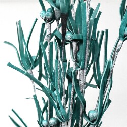 Kunstblume -Spider- 77cm blau-grün