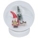 Schneekugel -Santa- LED Glas 13cm rot-weiss