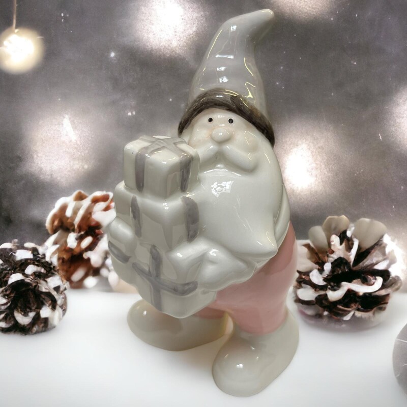 Weihnachtsmann -Georgi- Deko-Figur Porzellan 13cm rosa Weihnachtsdeko, 2,99 €