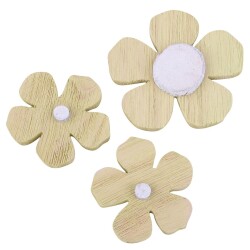 Streudeko -Blume- 3er-Set Holz 8cm grün