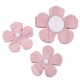 Streudeko -Blume- 3er-Set Holz 8cm rosa