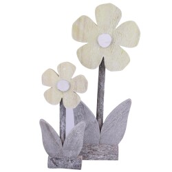 Blume -Essence- Deko-Objekt Holz 43cm grün