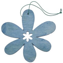 Blume -Summer- Deko-Anhänger Holz 10cm petrol