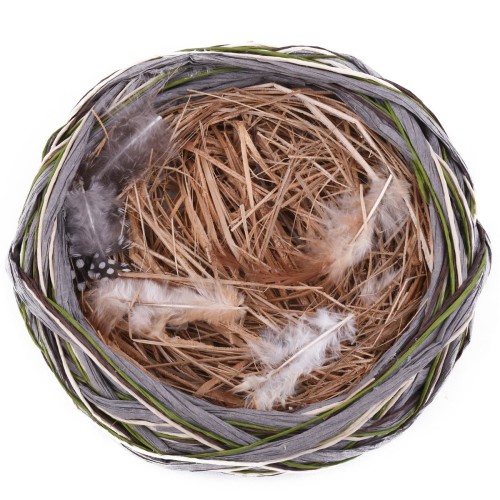 Nest -Paperstraw- Naturmaterial 16cm grau-natur