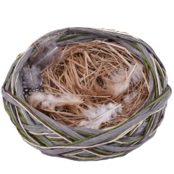 Nest -Paperstraw- Naturmaterial 16cm grau-natur