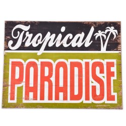 Holzschild -Tropical Paradise- 30x40cm bunt