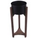 Schale -Tripod- Metall-Holz 49cm schwarz-braun