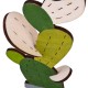 Kaktus 2er-Set Deko-Objekt Holz 32cm grün