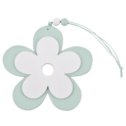 Blume -Cosy- Holz 13cm mint-weiss