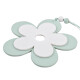 Blume -Cosy- Holz 13cm mint-weiss